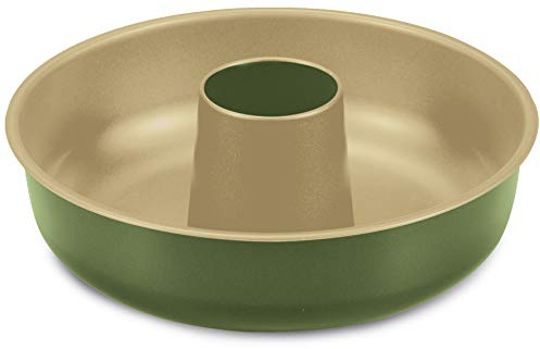 Guardini, Stampo ciambella Ø 25 cm, Acciaio con rivestimento antiaderente a base di Cera di Carnauba, Colore verde/beige, Made in Italy, Linea B-Nat