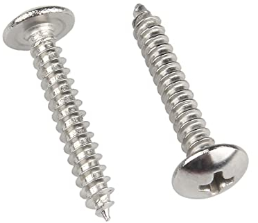 ORANXIN M4 x 10mm 40 Pcs Cabeza redonda Tornillos para madera 304 Acero inoxidable Cruz Cabeza de seta Tornillos Autorroscantes