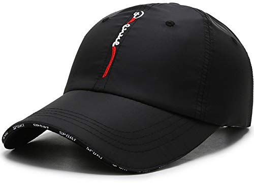 CLAPE Schnelltrocknend Baseball Mütze Basecap Atmungsaktiv Outdoor Kappen für Herren Wasserdicht Sport Kappe Run Cap Unstructured Ultra-Thin Cappy Black CP13