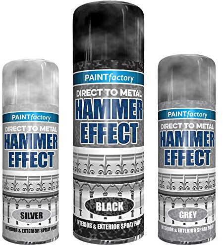 Classic Signature - Hammered Effect Spray Paint 400ml, Use for Interior & Exterior Aerosol for Metal, Wood, Plastic (1 x Pack, Black)