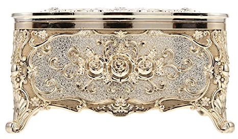 Cabilock Goldene Taschentuchbox Vintage Kosmetiktücher Spender Elegant Für Zuhause Büro Wohnzimmer Schlafzimmer Dekoration Praktisch Und Kompakt