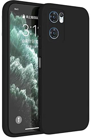 Topme Funda para OPPO Find X5 Lite/OPPO Reno7 5G (6.43 Inches) Carcasa Caja Case Estuche, Funda Protectora de Piel de Silicona TPU - Negro