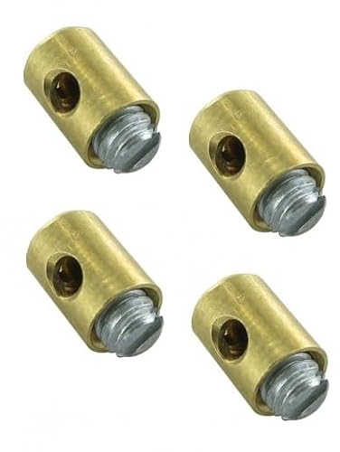 Praktische Klemme (5,5 x 7,5 mm), universelle Kabelklemme für Vergaser, Gaszug, Moped, Motorrad, Roller, Rasenmäher, Rasenmäher Schraubnippel universal, für Seilzug (4)