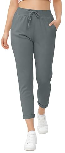 Love My Fashions® Womens Athletic Italian Active Yoga Trouser Pants Ladies Elasticated Drawstring Waist Open Ankle Sportswear Stretchy Cotton Summer Pajama Jogging Bottoms with Pockets Plus Size