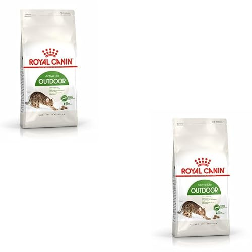 ROYAL CANIN Outdoor | dubbelpack | 2 x 400 g | torrfoder för katter | för vuxna katter (från 1 till 7:e år av livet) med frekvent frihjul och regelbunden rörelse