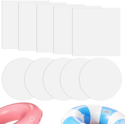 CANIPHA 10Pcs Inflatable Patch Repair Kit, Air Mattress Patch Kit Heavy Duty Air Mattress Patch Waterproof, Self-Adhesive Air Mattress Repair Kit Bounce House Patch Kit for Pool Swimming Ring