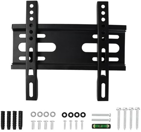 Soporte TV Pared Fijo Universal de 14-42 Pulgadas de LCD/LED/Plasma, Fijo Soporte Television Pared, Inclinable Ultra Delgado con Carga de 30 kg VESA MAX 200x200mm