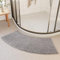 OUGPIU Badematte Runddusche,40X100cm Mikrofaser Duschmatte Halbrund,Zottelige Duschmatte Viertelkreis rutschfeste Hochflor Gebogen Duschmatte,Waschbarer Badematte für Eckdusche (Grau)