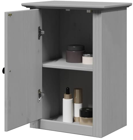 Brokky 4016856 Pensile da Bagno BODO Grigio 44x30x60 cm Pensile da Cucina a Parete,Armadio Sospeso in Legno,Armadietto da Muro Spazioso e Resistente