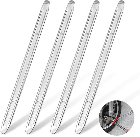 4 Stück Montierhebel Motorrad, 30cm Montiereisen,Reifenheber Fahrrad, Reifenheber aus Hochfestem Stahl, Montierstange Reparaturwerkzeuge für Motorrad, Fahrrad, Wagen, Scooter(silbrig,Size:30 * 2CM)