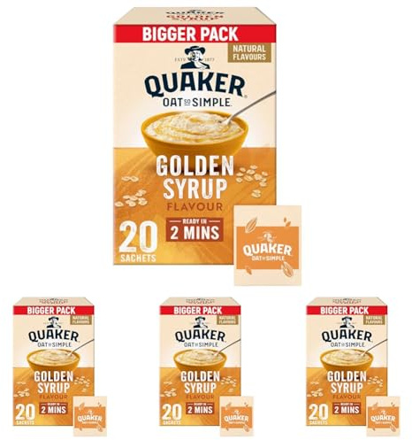 Quaker Oat So Simple Family Pack Golden Syrup, 20 x 36g (Pack of 4)
