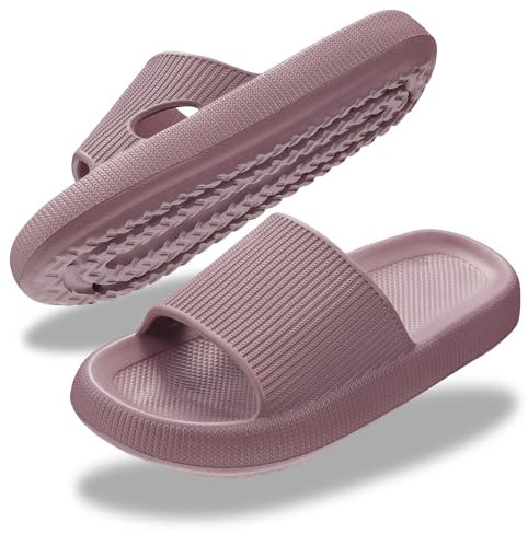 Donpapa Badeschuhe Damen Herren Weich Hausschuhe rutschfest Badeschlappen Leicht Sommer Dusche Indoor Outdoor Schlappen Flops Weinrot 250