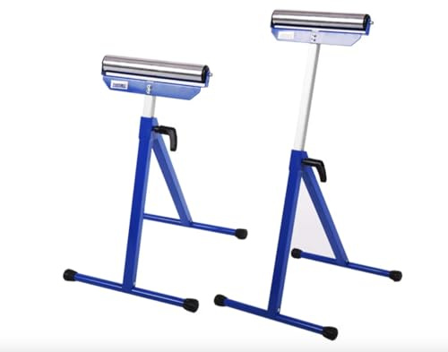 AURAVO Folding Roller Stand – 1 Pack Heavy Duty Steel Support with 60kg Load Capacity | Portable Foldable Infeed/Outfeed Roller for Table Saw, Planer, Woodworking & Workshop