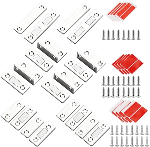 Mokaskaidj 10 Pcs Calamite per Mobili Chiusura, Calamita Adesiva, Magnete Adesivo, Cabinet Magnetic Catch, Chiusura Porta Ultra Sottile Magnetiche per Ante Mobili Magnete Calamita per Chiusure Cucina