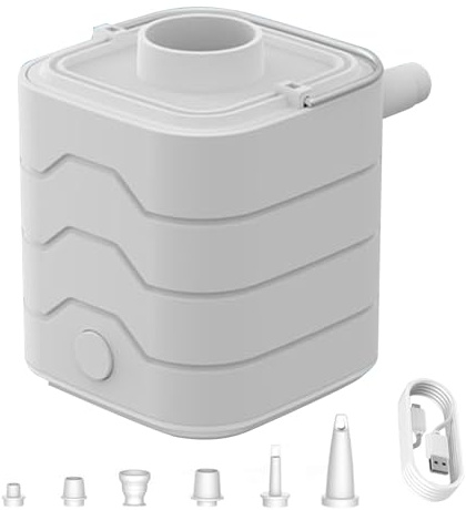 Pompa Elettrica Portatile per Materassini Gonfiabili,Gonfiatore Con Luce LED Da Campeggio,Gonfiatore Portatile da Viaggio - per Campeggio Sedie Barche Piscina Tappeti Anelli Cuscini Divani