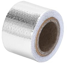 exhaust tip Tailpipe Muffler Motorcycle Exhaust Wrap Pipe Header Heat Insulation Roll Tape Turbo Heat Exhaust Thermal Wrap Tape(2.5cm 5m silver)