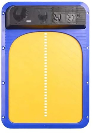 Helautomatisk DöRr Till HöNshus Automatisk Hönshusdörr Ljussensor Farm Hönshus Bur Kycklingdörr Öppnare Utomhus Kycklingtillbehör Grind SäKer, VäDerbestäNdig, PåLitlig(Blue yellow)