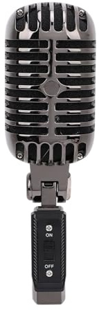 GOWENIC Microfono Dinamico Cardioide per Palco |Microfono Portatile Vintage con Cavo e Cavo XLR per Cantare e Parlare
