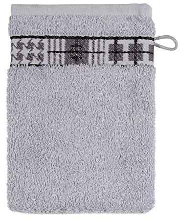 frottana Fjord Waschhandschuh 15 x 20 cm aus 100% Baumwolle, silver