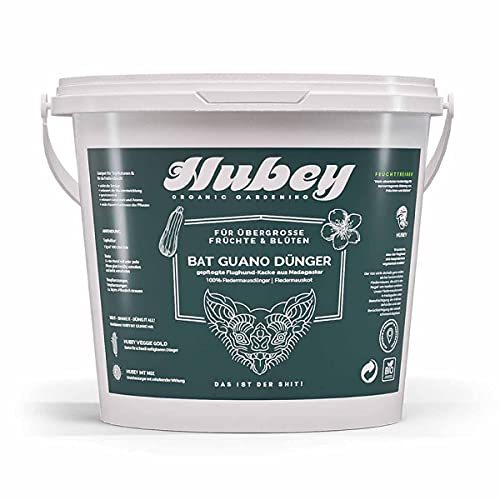 HUBEY Bat Guano Engrais pour chauves-souris - Engrais précieux pour fruits, légumes et plantes - 100% guano de chauves-souris, engrais naturel (1 Kg)