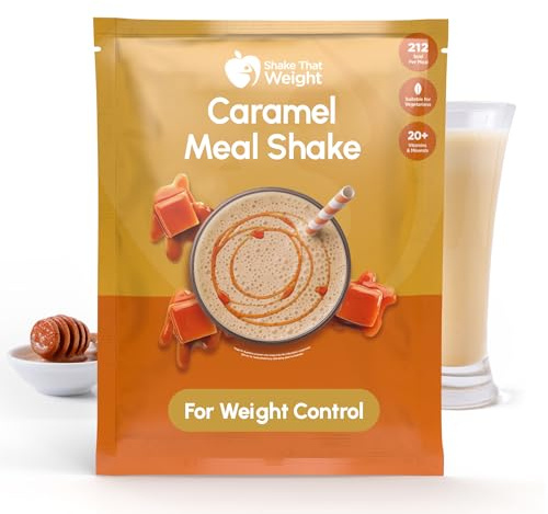 Shake That Weight 10x Diet Shakes - Caramel Meal Replacement Plan for Weight Loss - Very Low-Calorie Diet - VLCD - High Protein, High Fibre, Gluten Free, Vegetarian