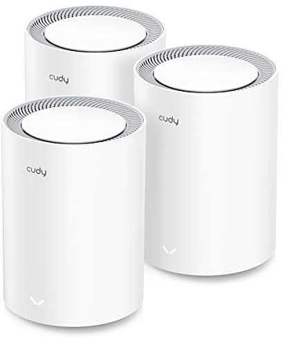 Cudy Nuevo WiFi 6 Mesh, AX1800 Whole Home Mesh WiFi System Gigabit VPN Router and Extender, Control Parental, Open VPN, M1800 3-Pack
