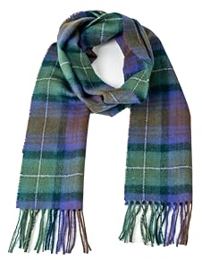 Briomhar Isle of SKye Tartan Plaid Wool Scarf - 100% Lambswool Made in Scotland, Perfect Winter Scarf for Cold Weather