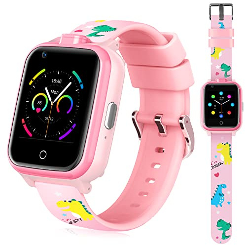OKYUK Reloj Inteligente 4G para niños, rastreador GPS, múltiples Estilos de Escritorio para Elegir, Llamadas bidireccionales, Competencia de Imagen, SOS, Wi-Fi, Pantalla táctil Impermeable para niños