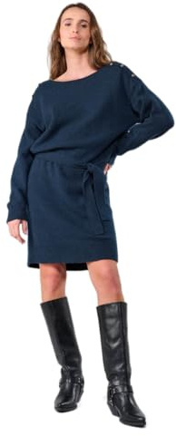 Le Temps des Cerises Robe Pull Tortanq Bleu Marine