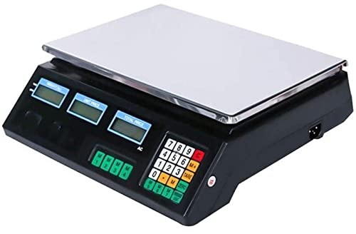 Bilancia digitale elettronica da 40 kg con cavo di ricarica, bilance da tavolo per negozi, bilance per calcolo dei prezzi, bilance precise per il mercato della frutta per la pesatura commerciale dei
