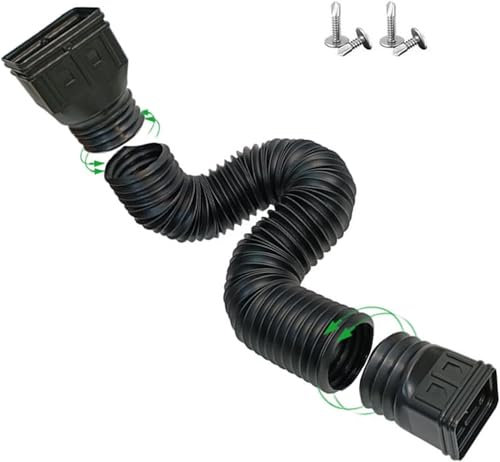 CLKE Expandable Guttering Pipes and Fittings, Flexible Downpipe Drain Pipe Extender, for Fittings for Lawns, Gardens, Yards, Cement Floors(21in to 60in)