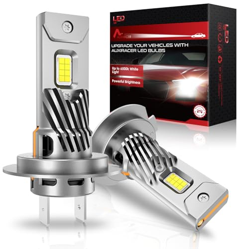 AUXIRACERBombilla H7 LED Canbus 30000LM, 500% Luminosidad 6500K Blanca Xenon Bombillas LED H7 de Faros Plug & Play Sin Polaridad 1:1 Tamaño (2 Piezas)
