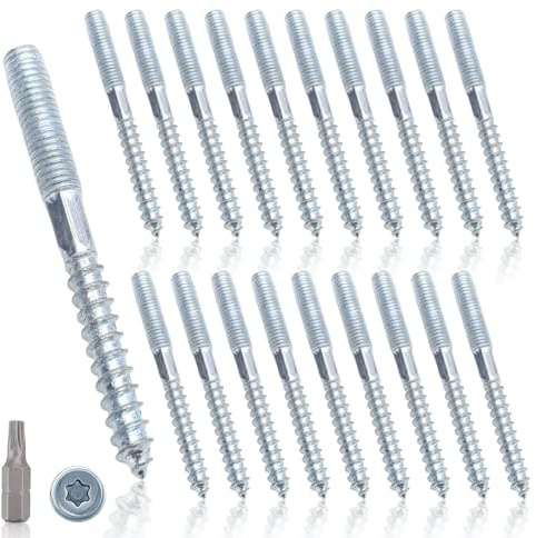 Stockschrauben M8 x 80mm mit Torx Doppelgewindeschrauben M8 Doppelseitige Dübelschrauben aus Stahl Verzinkt Zubehör für Rohrschellenbefestigung Möbelmontage