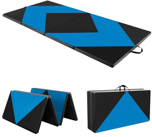 COSTWAY Mjuk golvmatta vikbar, 240 x 120/300 x 120 cm gymnastikmatta, bärbar, yogamatta, gymnastikmatta, hopfällbar matta, fitnessmatta