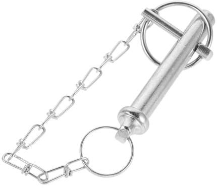BUGUUYO Trailer Jack Pin in Metallo Resistente con Molla Integrata e Catena di Sicurezza per Montaggio su Rimorchi e Trattori Accessorio per Fissaggio Rapido e Supporto Pesante