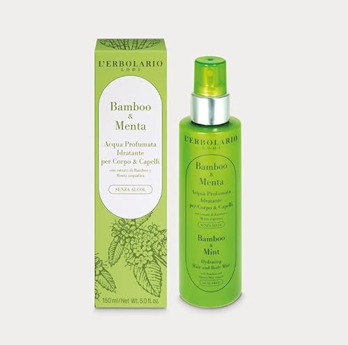 L'Erbolario | Acqua Profumata Bamboo & Menta - Corpo e Capelli senza alcol - 150 ml