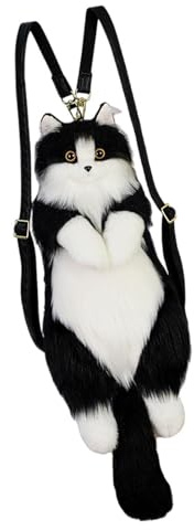 TWISAXC Lightweight Casual Plush Backpack Unique Cat Girls Ample Storage Space Lightweight Meeting Functional Needs While Showcasing Personal Outfit Lifelike, No Scarf