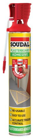 Soudal Plasterboard Adhesive Expanding Foam Dry Fix Genius Gun - 750 ml