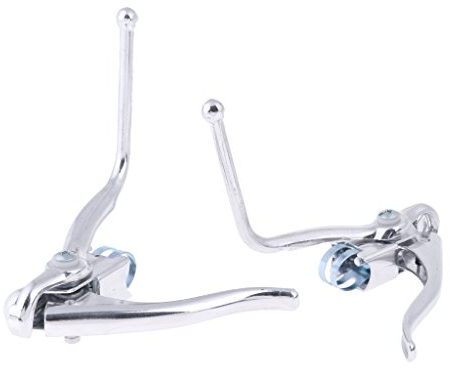 FITYLE 1 Par de Aleaciones Dobles Palancas de de Carretera Que Compiten con de de Manillar, Plata
