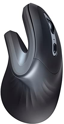 Trust Verro Ergonomische Funkmaus, Vertikaler Winkel von 60°, Vorbeugung Gegen Mausarm/Tennisarm (RSI Syndrom), 800-1600 DPI, 6 Tasten, Kabellose Vertikale Maus für PC und Laptop - Schwarz