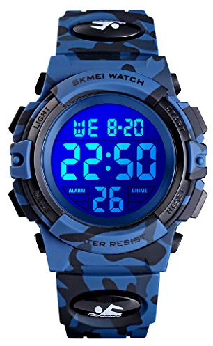 Dayllon Enfants Montre numérique Sport extérieur 50M étanche Montres électroniques Réveil 12/24 H Chronomètre Calendrier Boy Girl Montre