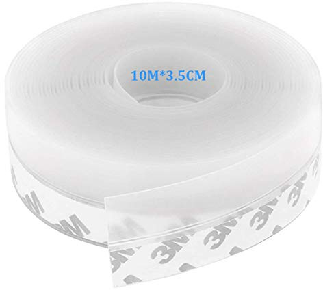 JEMESI Guarnizione autoadesiva Striscia di tenuta Stripping in silicone Guarnizione inferiore porta insonorizzata Antipolvere Porte e finestre Weather Stripping (35MM 10M / pezzo）