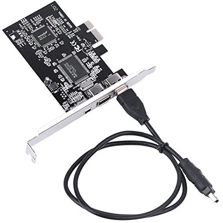 PCI-E-kontrollkort, 1-Lane PCI-E PCI Express FireWire 1394a IEEE 1394 kontrollkort 2,5 Gb/s full duplex kanal med Firewire-kabel, standard, Industriell