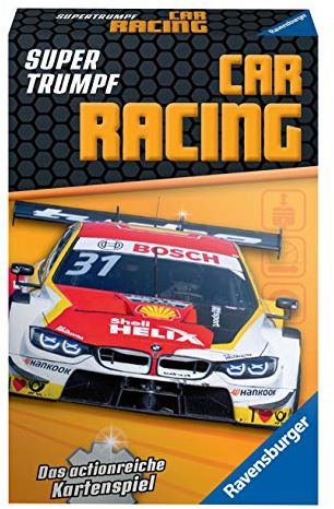 Ravensburger Kartenspiel, Supertrumpf Car Racing 20696, Quartett und Trumpf-Spiel für Technik-Fans ab 7 Jahren