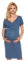 Selente Mummy Love Robe élégante Grossesse/maternité, Manches Courtes Bleu Noeud, L-XL