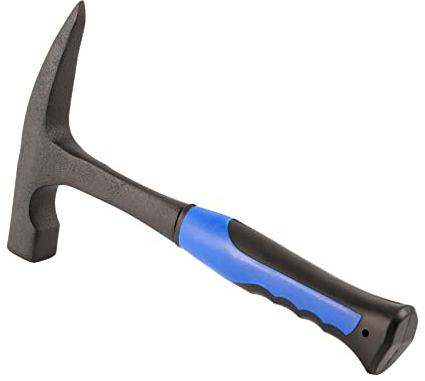 KEILEOHO 32oz Rock Pick Hammer, 34cm Geologist Tool, Forged Steel Masonry Brick With Shock Reduction Grip for Mining