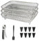 Magla Rectangle Ninja Air Fryer Rack Set. Air Fryer Accessories for Ninja Dual Air Fryer AF300UK, AF400UK and Salter/Instant/Tower Double Air Fryers etc, Air Fryer Basket, Kitchen Accessories