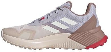 Adidas Womens Terrex Soulstride Trail Running, Putty Mauve/Off White/Pure Ruby, 11