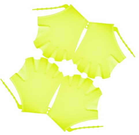 Sosoport 4stücke Junge Mädchen Schwimmhandschuhe Schwimmhandschuhe Mit Handfläche Aus Silikon Wasserabweisend Fördert Krafttraining Für Schwimmen Tauchen Und Wassersport Neongrün