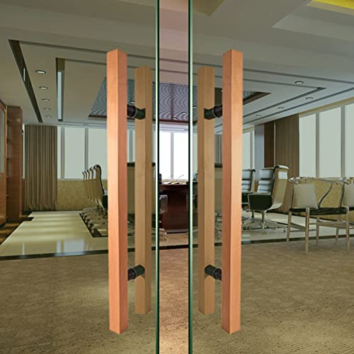 ntumLeap Door Handle Wood Solid Door Handle Set for Conservatory,Long Rectangular Sliding Door Handle Cupboard Pocket Doors (Style1 60cm/23.6) (Style2 80cm/31.5)